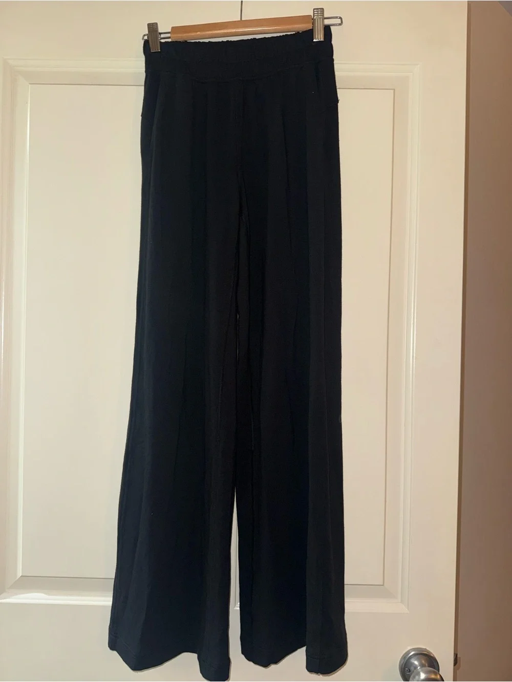 Lululemon Black Be Calm Mid-Rise Wide-Leg Pants